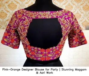 Hand-embroidered bridal maggam blouse Hyderabad