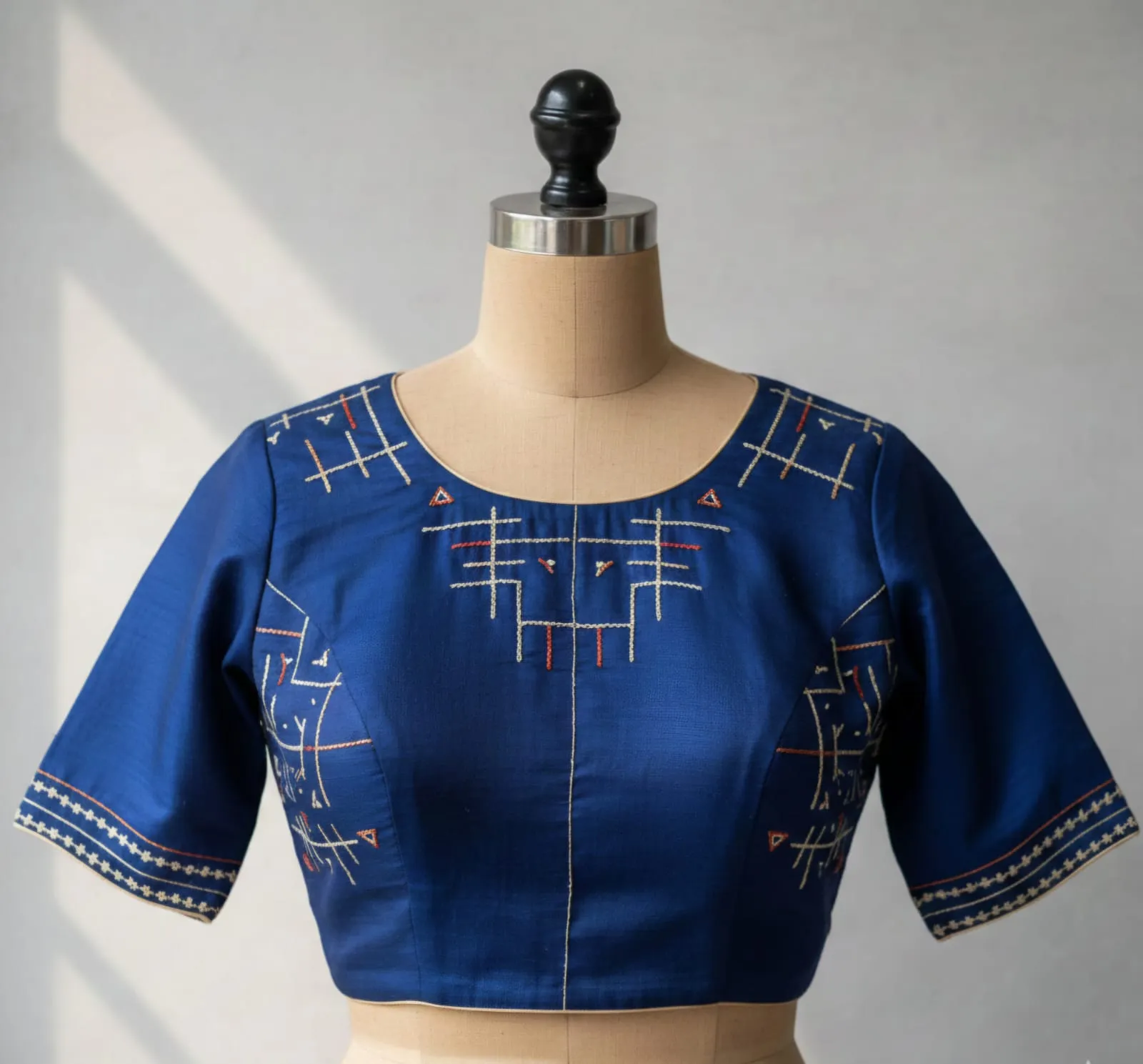 Shop Handcrafted Blue Kutch Blouse  Designer Ready to Wear Traditional Masterpiece