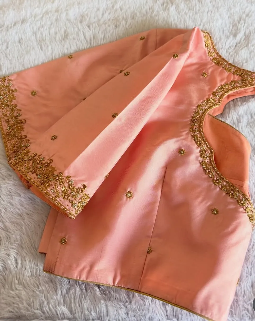 Shop Peach Handcrafted Blouse Premium Designer Quality Within Your Budget