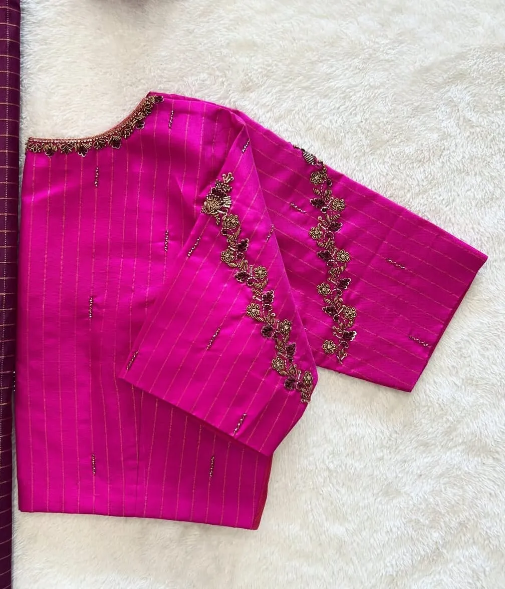 Handcrafted bridal Maggam work blouse – KSEthnic