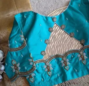 designer  handcrafted maggam work blouse