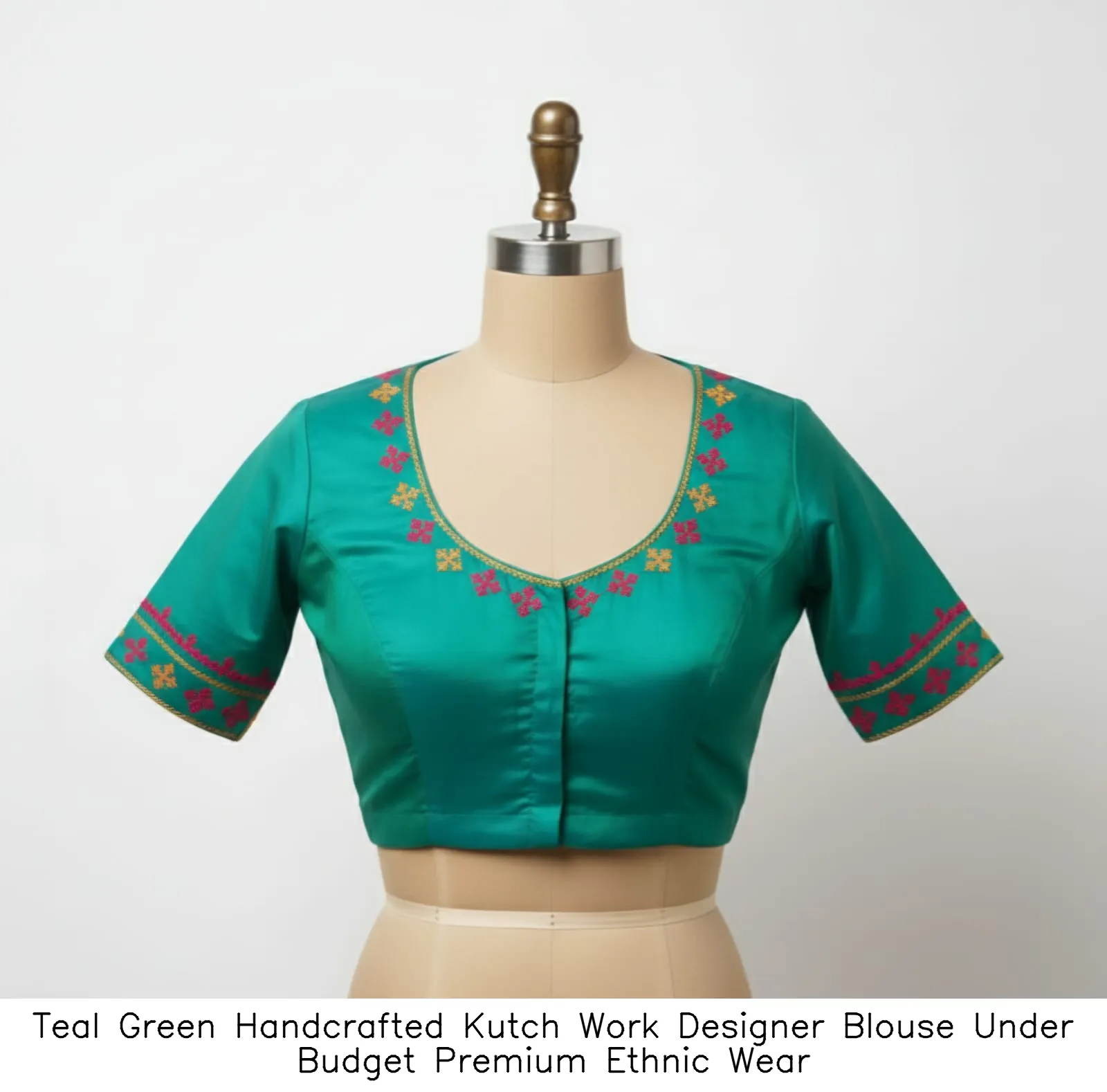 Teal Green Handcrafted Kutch Work Designer Blouse Under Budget  Premium Ethnic Wear