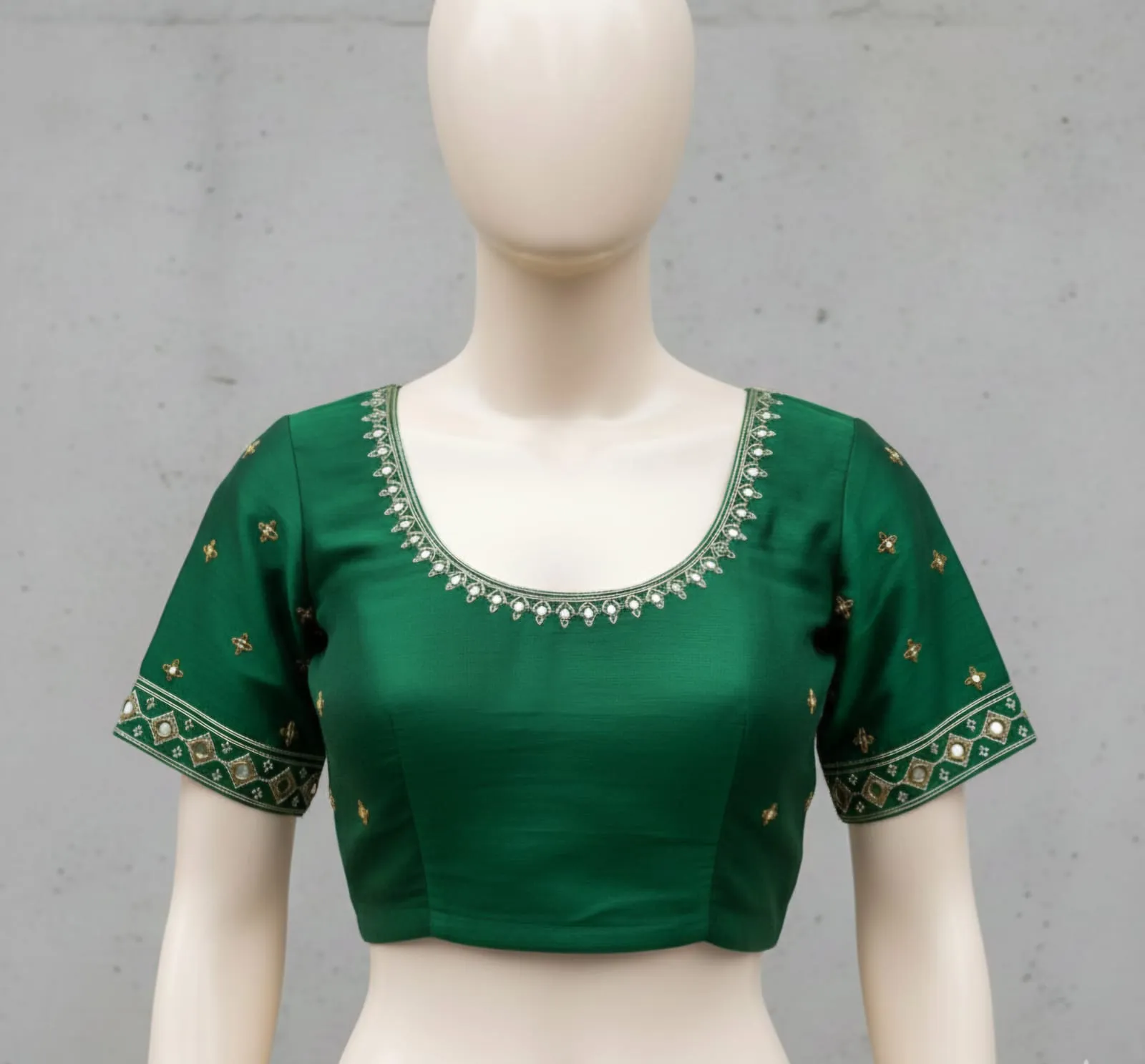 designer handcrafted maggam work blouse