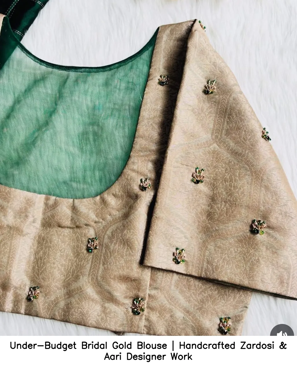 Under-Budget Bridal Gold Blouse | Handcrafted Zardosi & Aari Designer Work