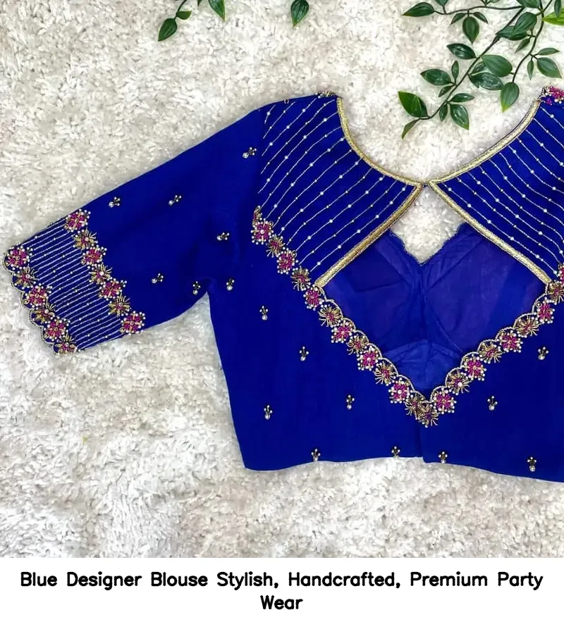 Blue Designer Blouse – Stylish, Handcrafted, Premium Party Wear