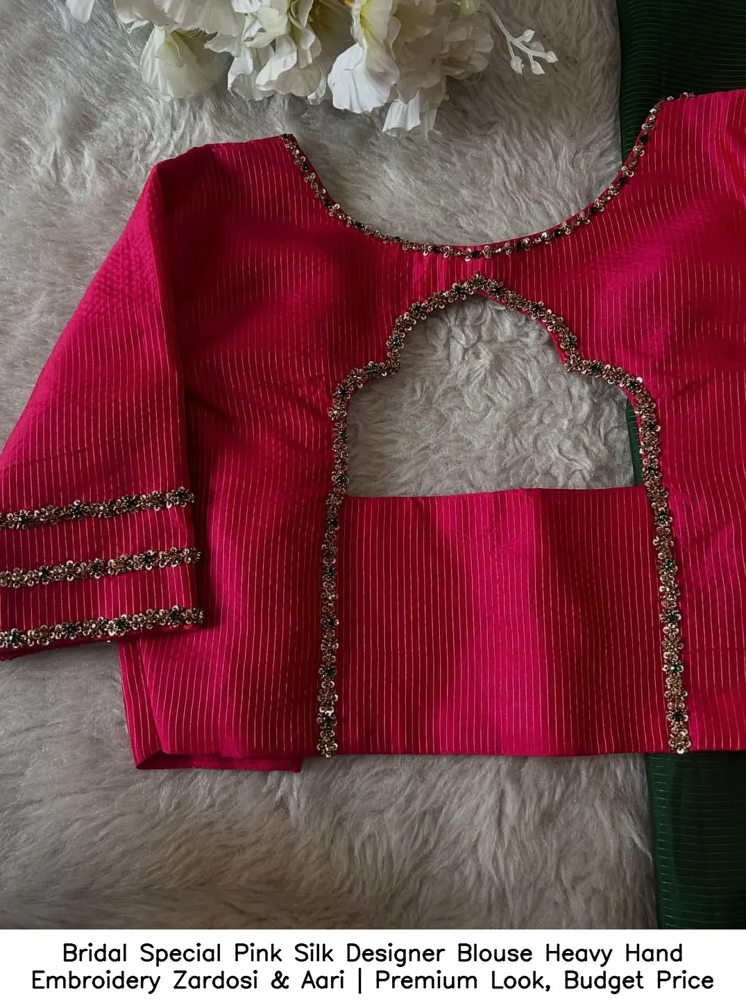 Bridal Special Pink Silk Designer Blouse – Heavy Hand Embroidery Zardosi & Aari | Premium Look, Budget Price