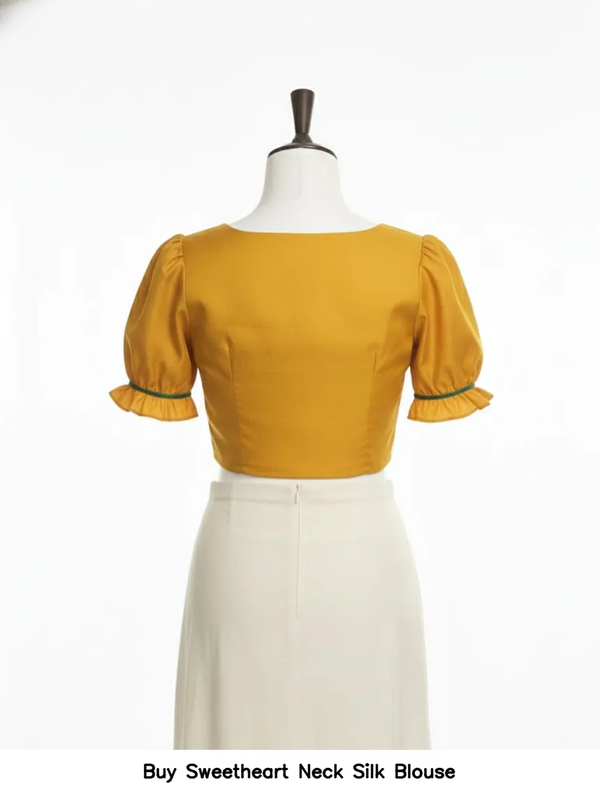 Buy Sweetheart Neck Silk Blouse