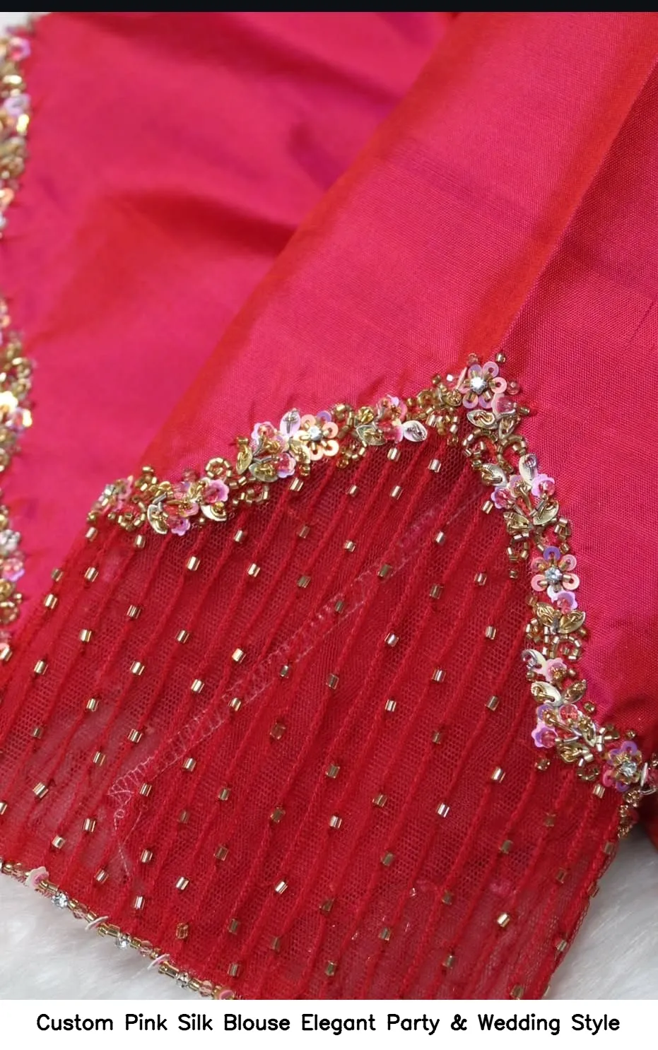 Custom Pink Silk Blouse – Elegant Party & Wedding Style