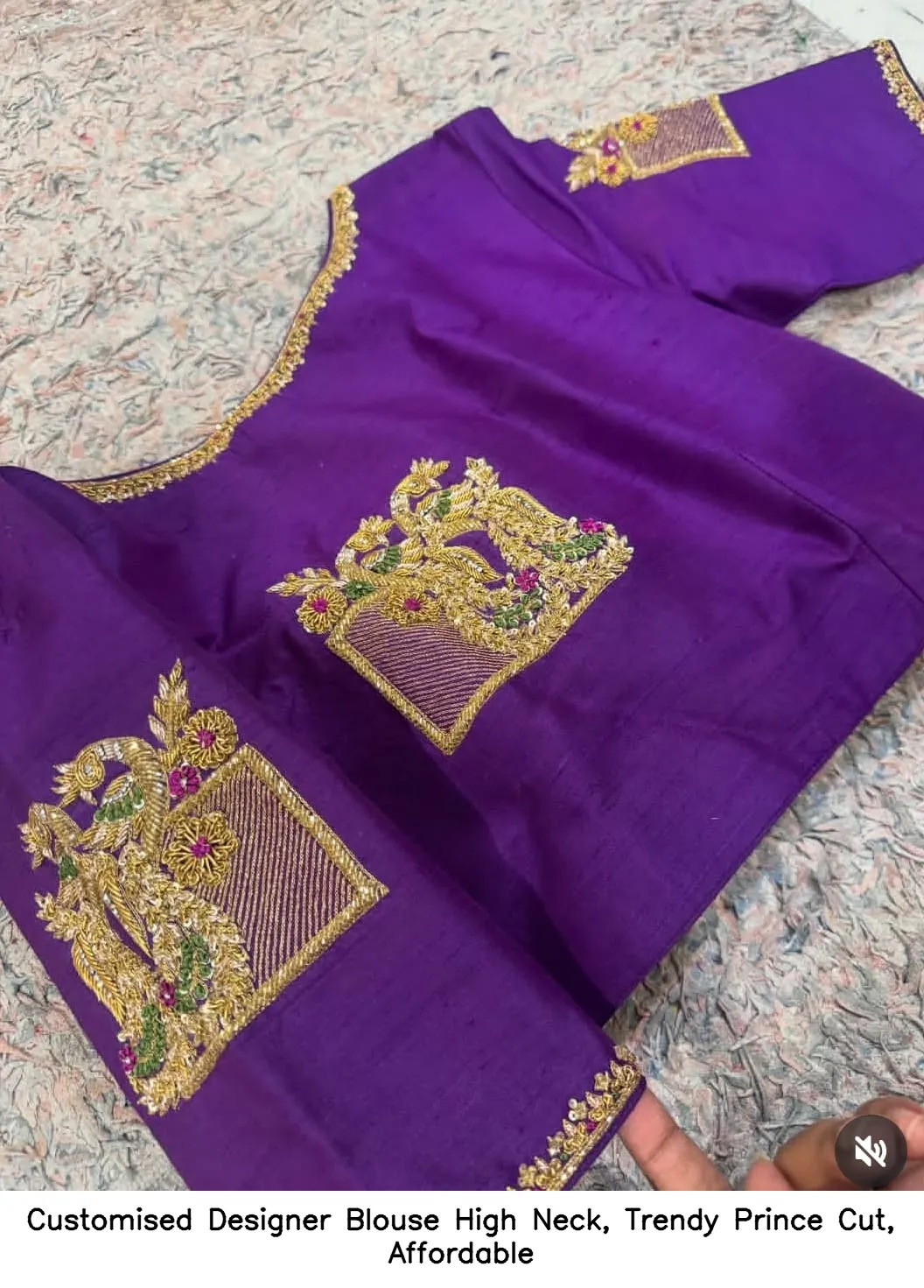 Customised Designer Blouse – High Neck, Trendy Prince Cut, Affordable