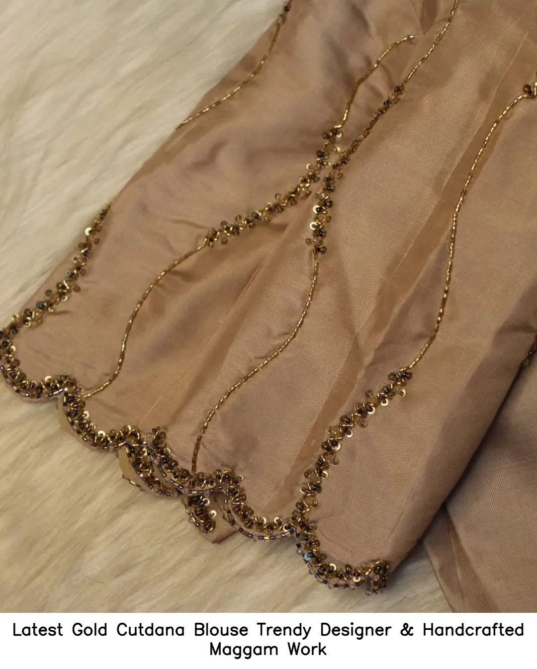 Latest Gold Cutdana Blouse – Trendy Designer & Handcrafted Maggam Work