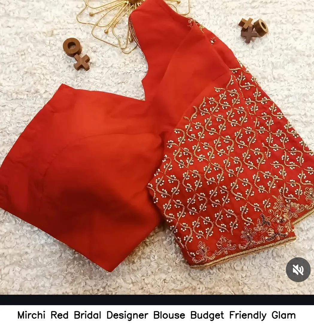 Mirchi Red Bridal Designer Blouse – Budget Friendly Glam