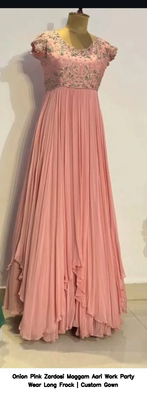 Premium handcrafted bridal maggam embroidery frocks Hyderabad