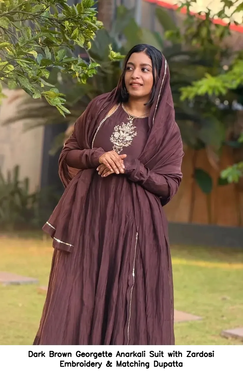 brown dressing table with drawers Deep Brown Anarkali Set – Hirnee main image 0