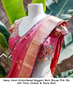 Affordable maggam work blouse Hyderabad under budget handcrafted silk blouse