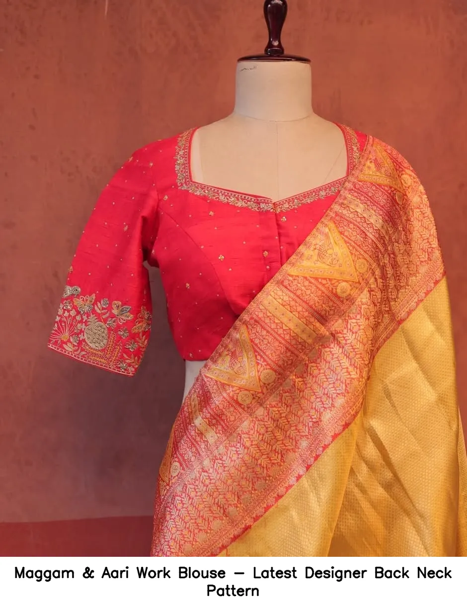 Maggam & Aari Work Blouse - Latest Designer Back Neck Pattern