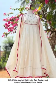 Elegant long frock with Hyderabad maggam work embroidery and designer patterns