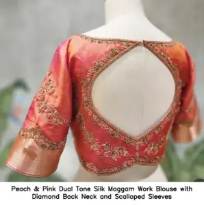 Bridal maggam work blouse with intricate hand embroidery Hyderabad