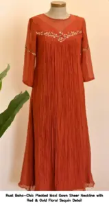 Trendy long frocks for women, tailored to fit, Hyderabad under budget.
