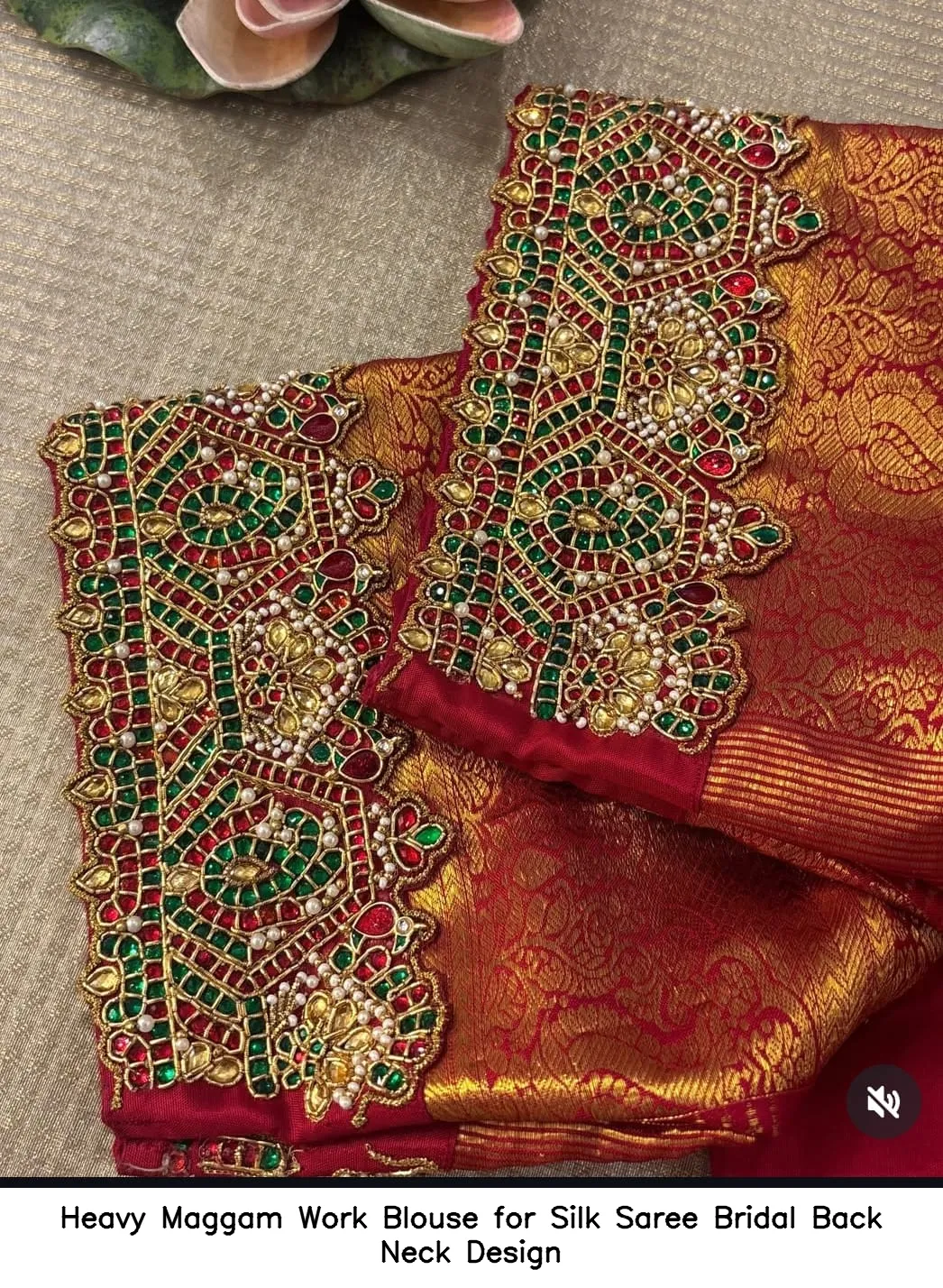 Heavy Maggam Work Blouse for Silk Saree Bridal Back Neck Design