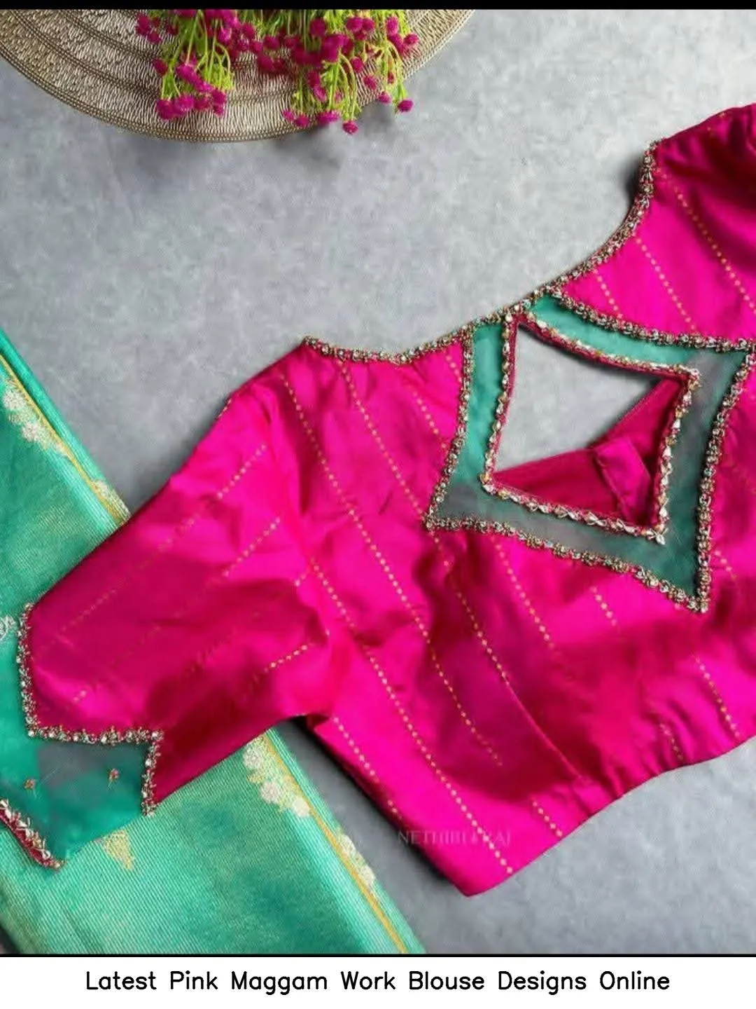 Latest Pink Maggam Work Blouse Designs Online
