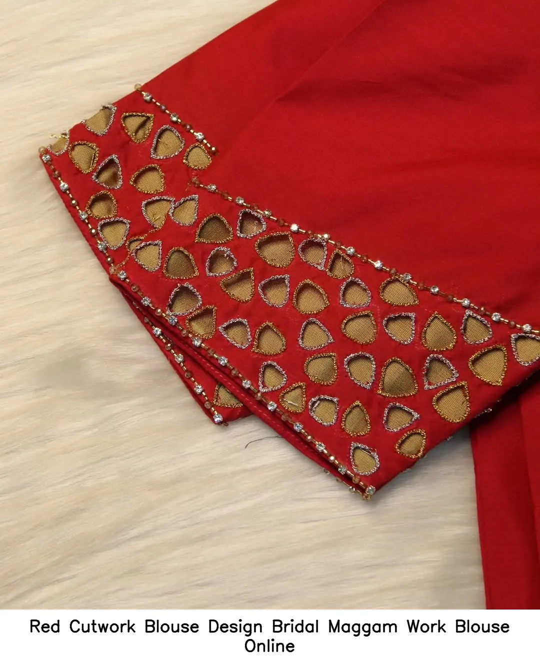 Red Cutwork Blouse Design Bridal Maggam Work Blouse Online