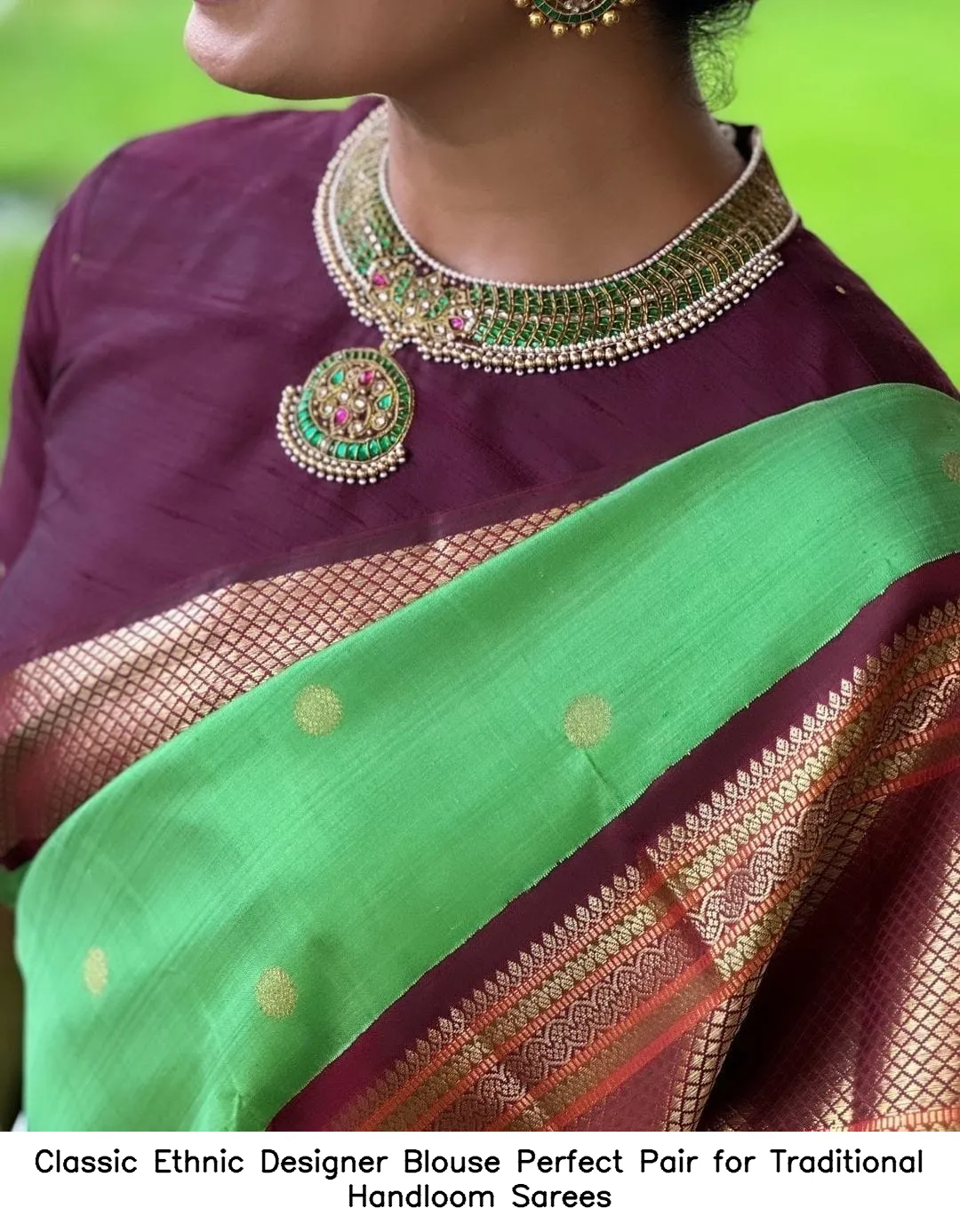 Classic Ethnic Designer Blouse – Perfect Pair for Traditional Handloom Sarees