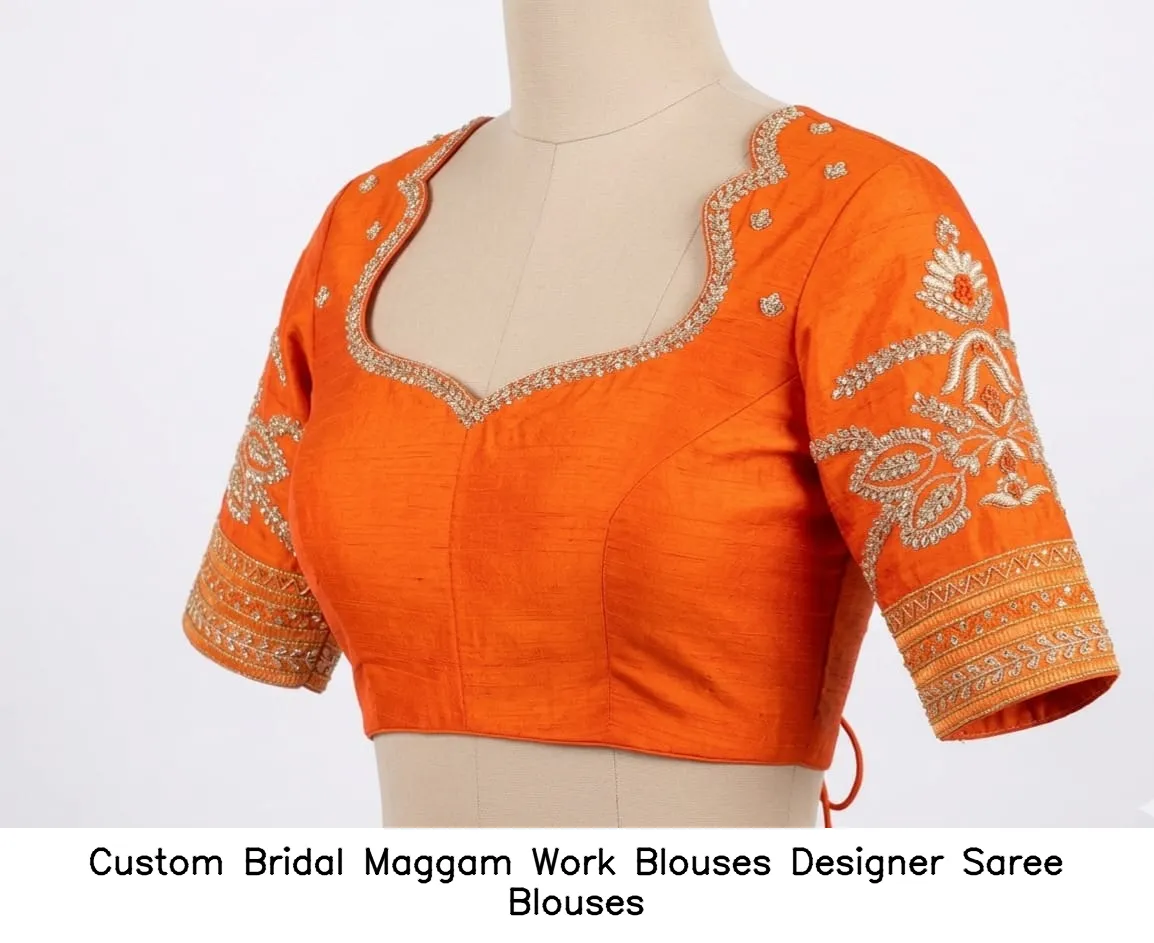 Custom Bridal Maggam Work Blouses Designer Saree Blouses