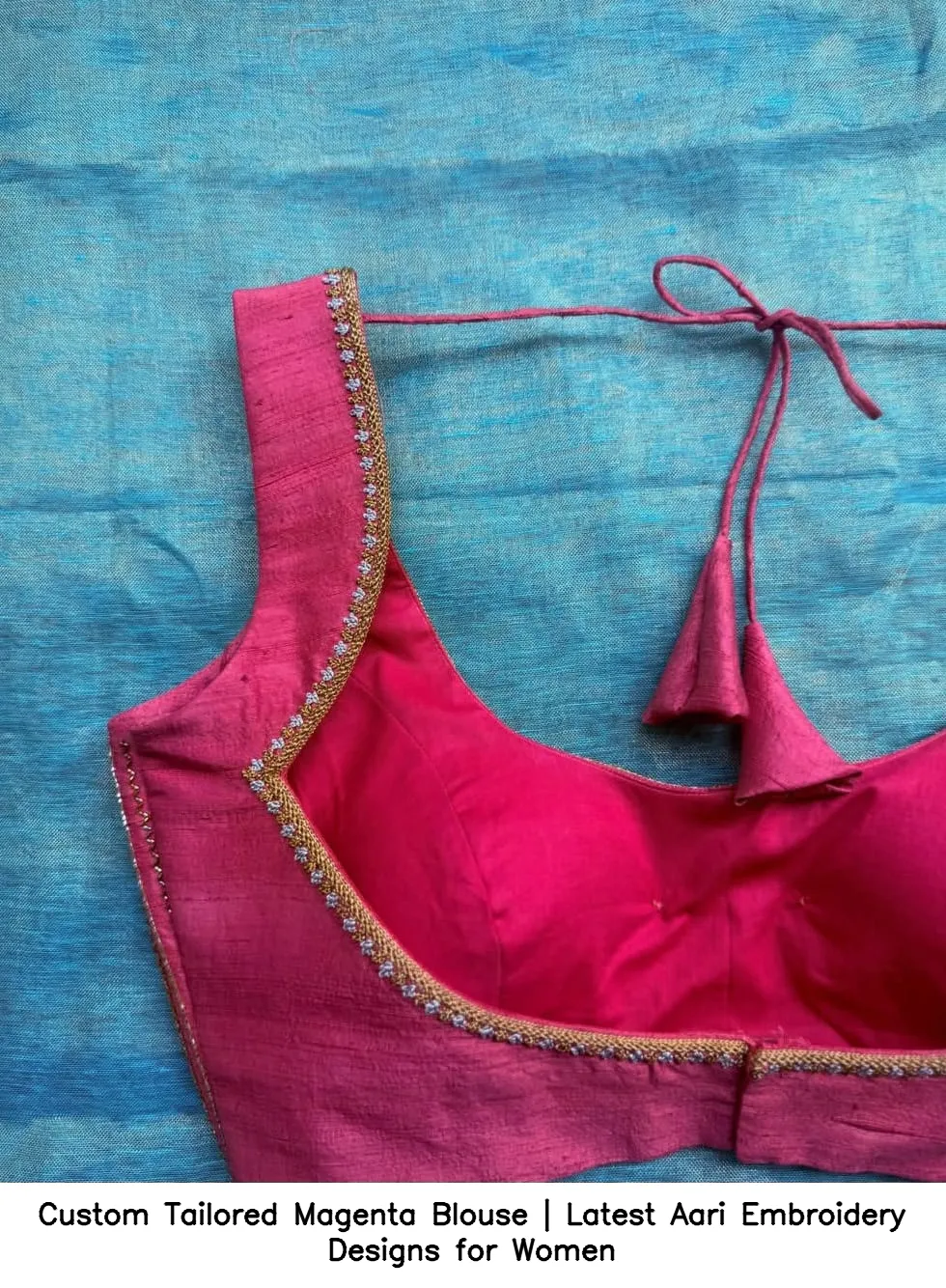 Custom Tailored Magenta Blouse | Latest Aari Embroidery Designs for Women 2
