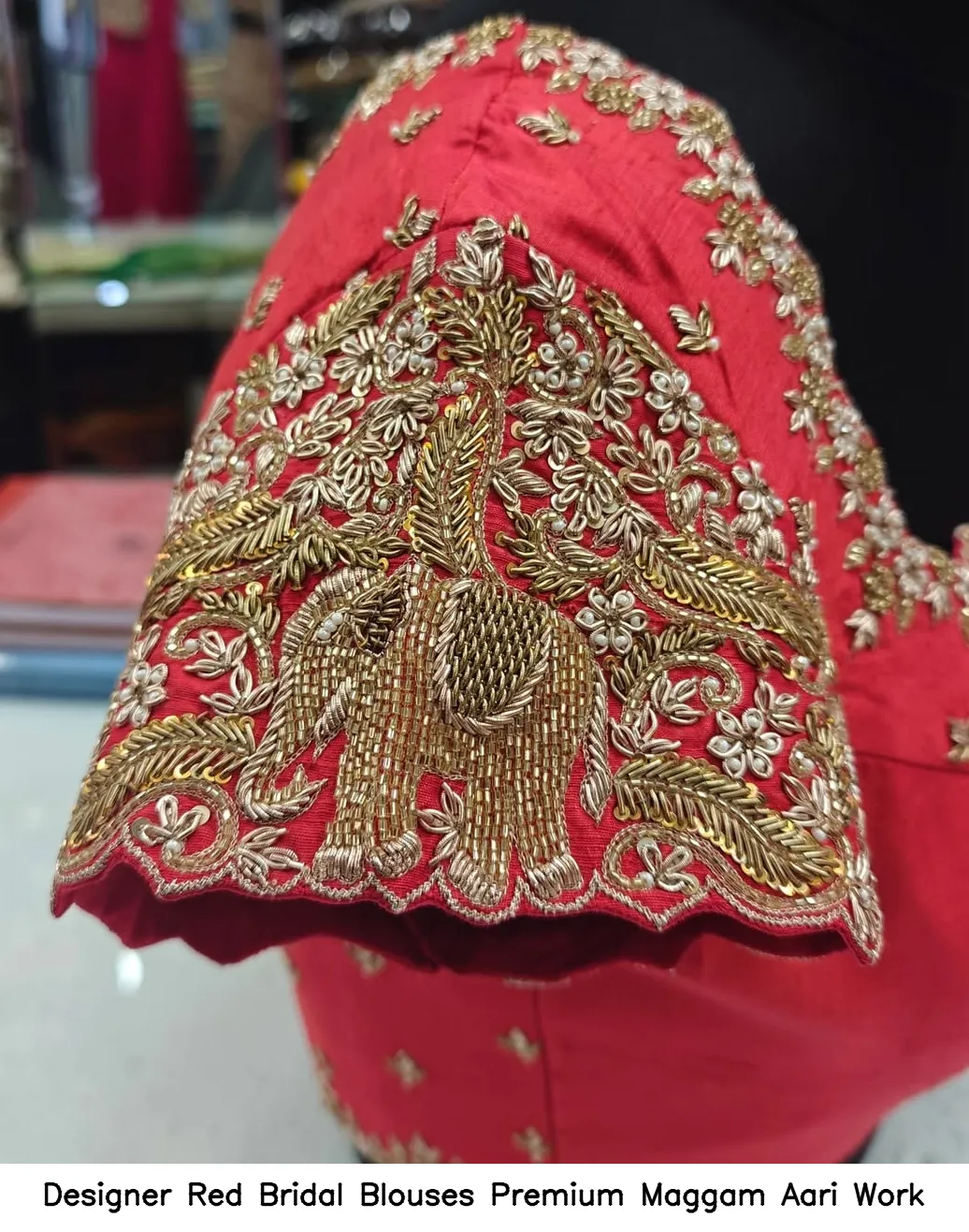 Designer Red Bridal Blouses Premium Maggam Aari Work
