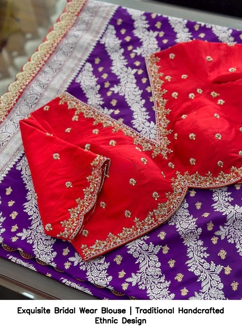 Exquisite Bridal Wear Blouse | Traditional Handcrafted Ethnic Design 1