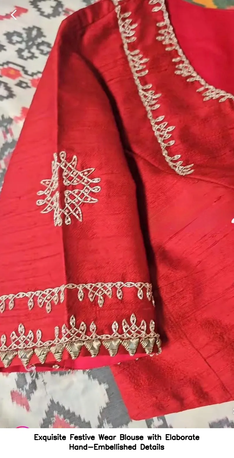 Exquisite Festive Wear Blouse with Elaborate Hand-Embellished Details