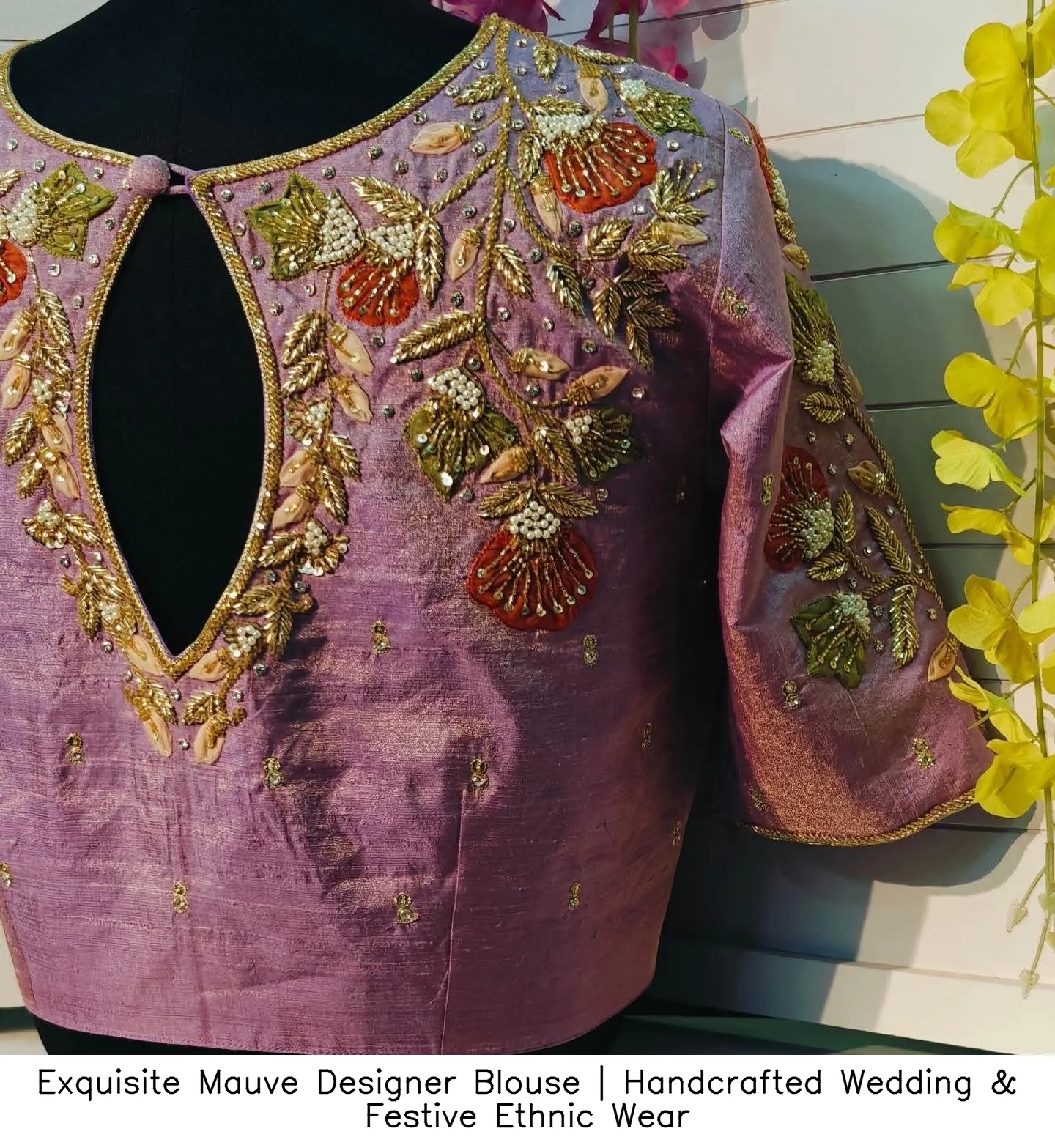 Exquisite Mauve Designer Blouse | Handcrafted Wedding & Festive Ethnic Wear