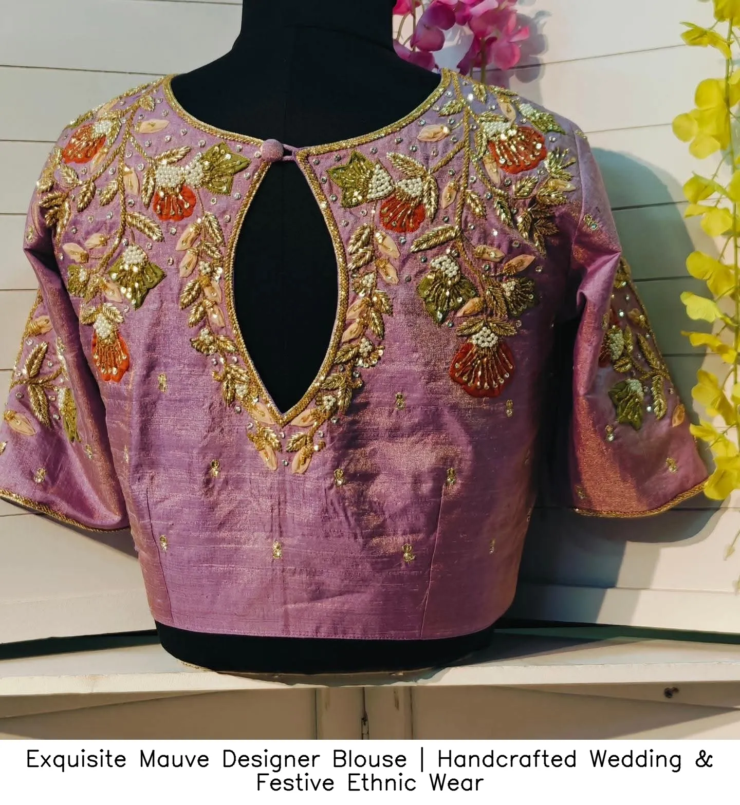 Exquisite Mauve Designer Blouse | Handcrafted Wedding & Festive Ethnic Wear 2