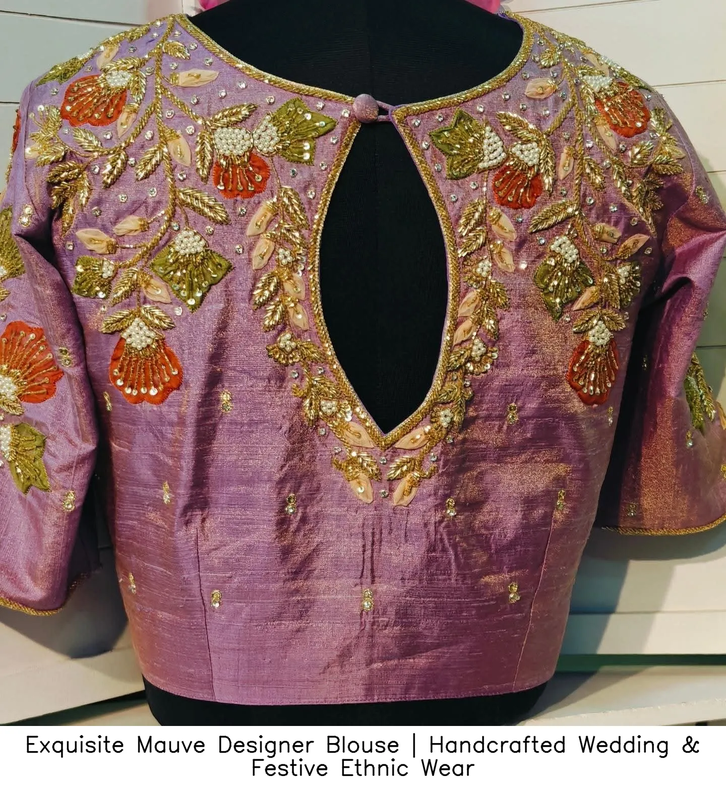Exquisite Mauve Designer Blouse | Handcrafted Wedding & Festive Ethnic Wear 3