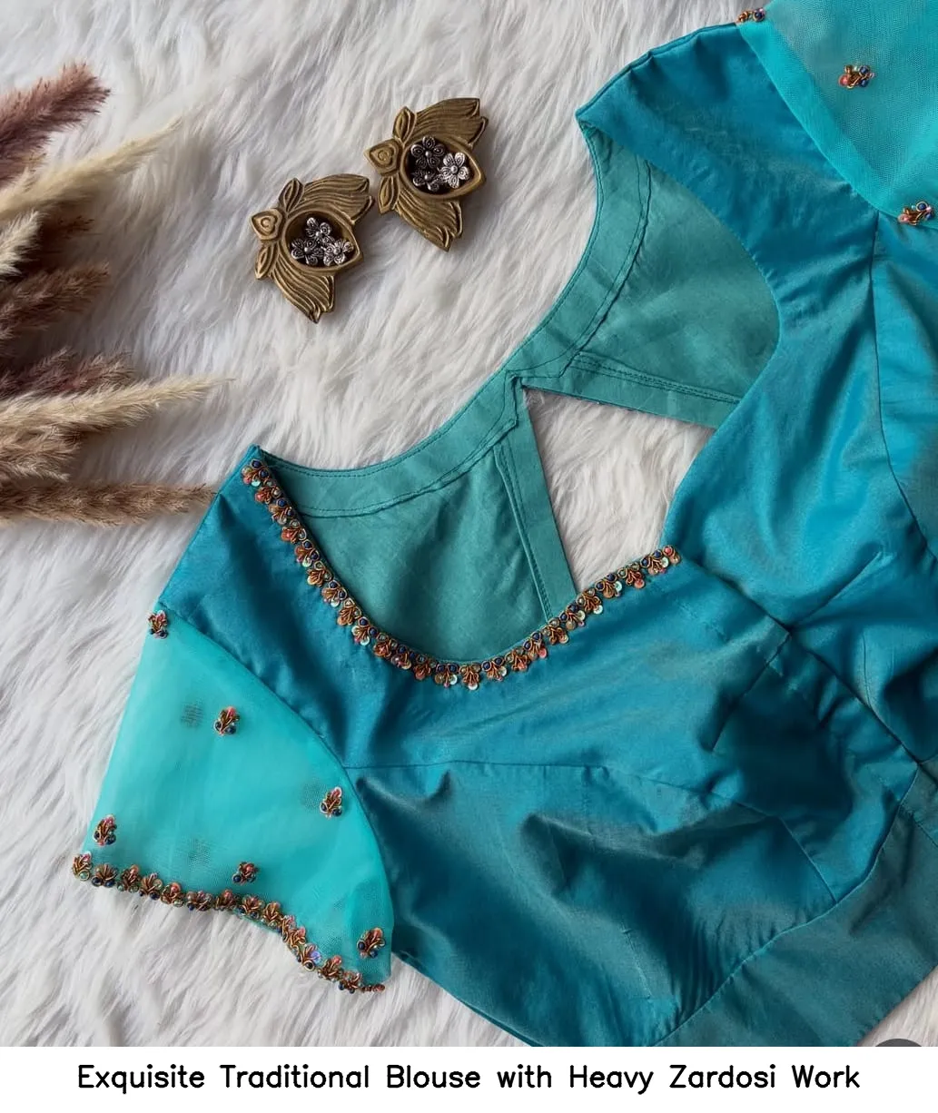 Exquisite Traditional Blouse with Heavy Zardosi Work 3
