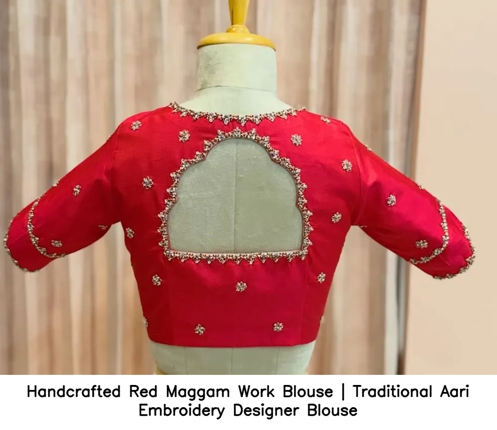 Aari Work Designer Blouse Back View