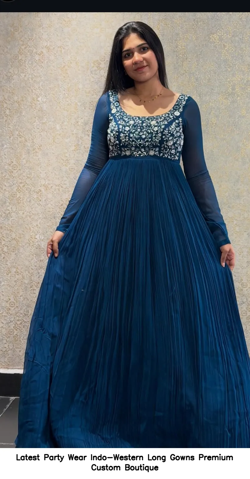 Latest Party Wear Indo-Western Long Gowns – Premium Custom Boutique