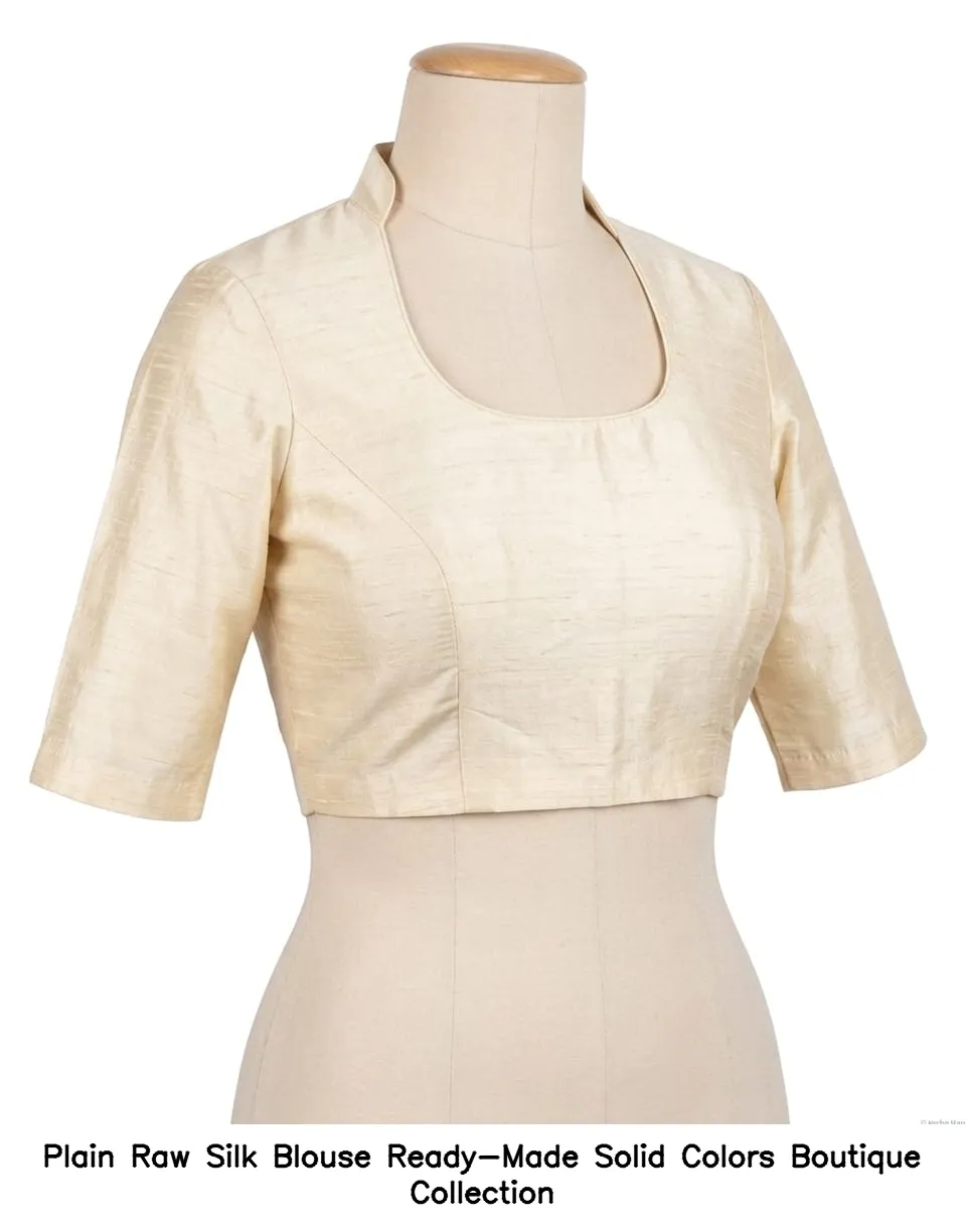 Plain Raw Silk Blouse Ready-Made – Solid Colors Boutique Collection