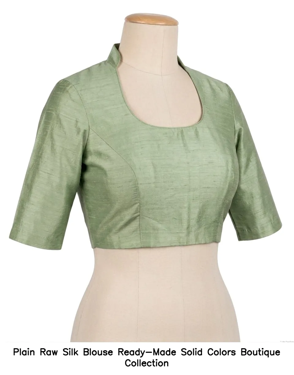 Plain Raw Silk Blouse Ready-Made – Solid Colors Boutique Collection