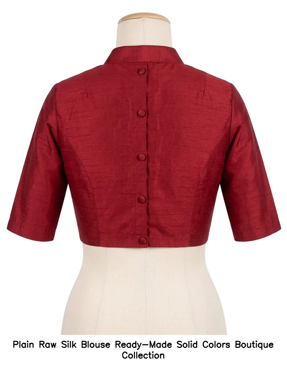 Plain Raw Silk Blouse Ready-Made – Solid Colors Boutique Collection