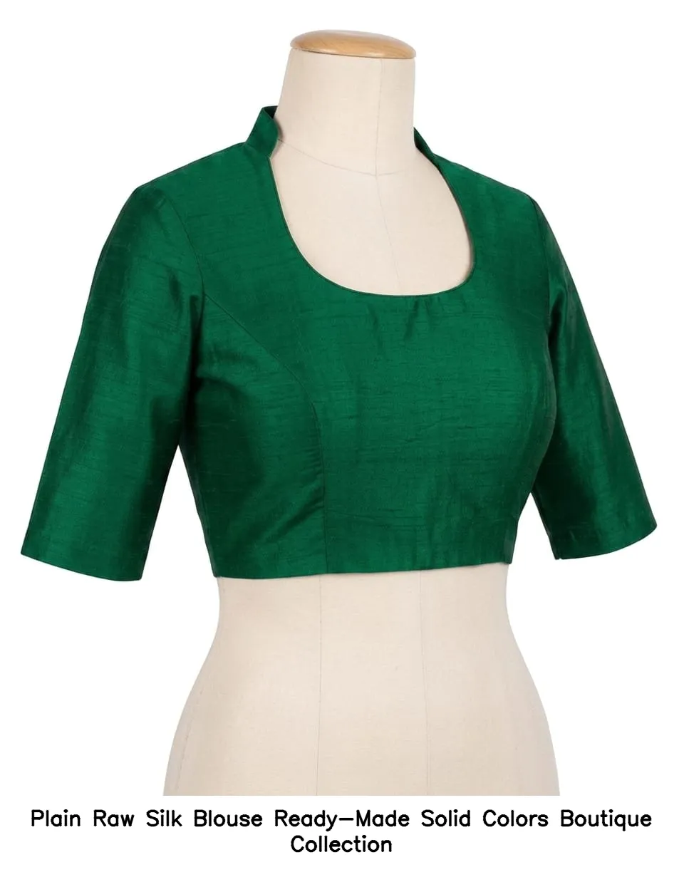 Plain Raw Silk Blouse Ready-Made – Solid Colors Boutique Collection
