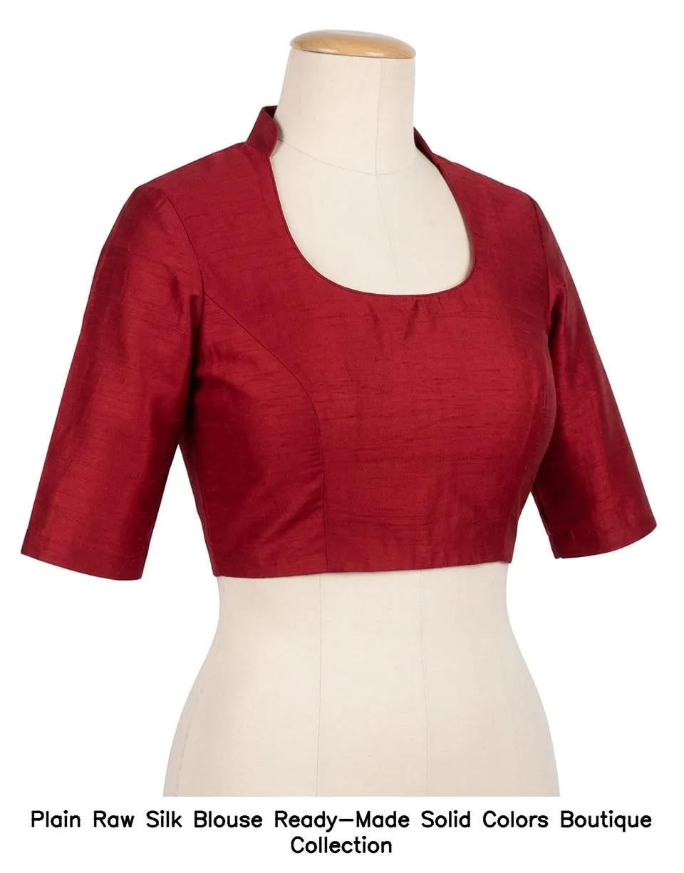 Plain Raw Silk Blouse Ready-Made – Solid Colors Boutique Collection