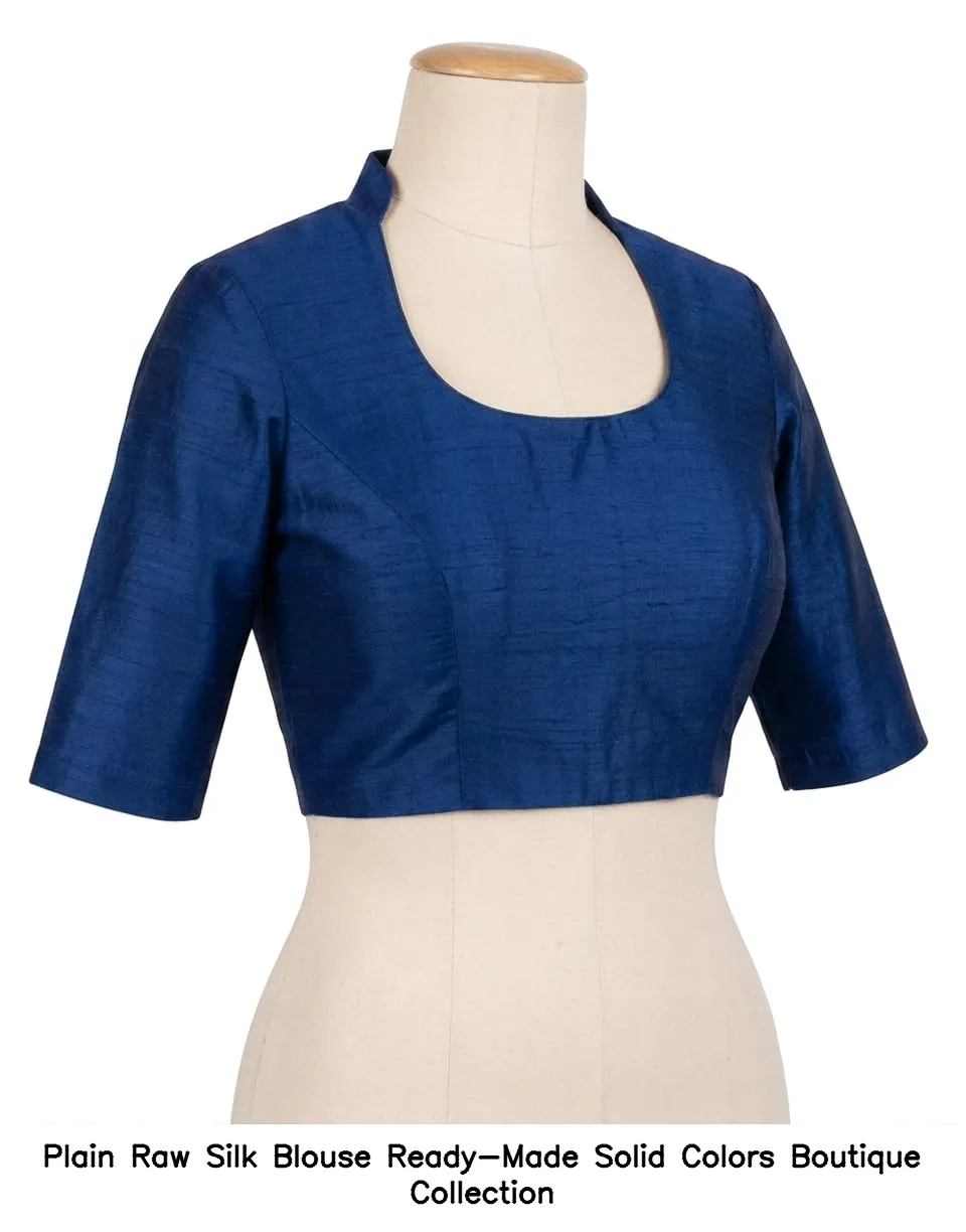 Plain Raw Silk Blouse Ready-Made – Solid Colors Boutique Collection