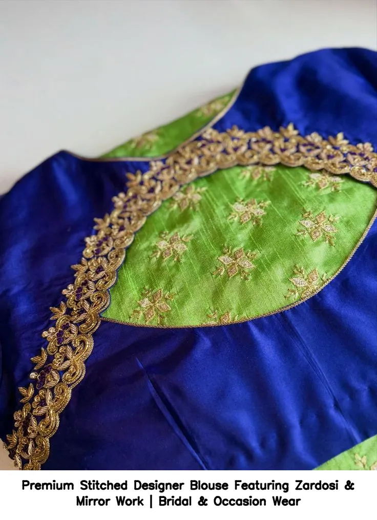 Premium Stitched Designer Blouse Featuring Zardosi & Mirror Work | Bridal & Occasion Wear