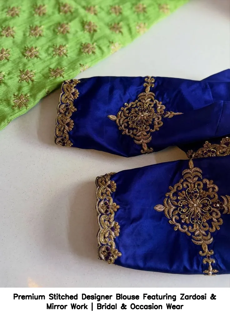 Premium Stitched Designer Blouse Featuring Zardosi & Mirror Work | Bridal & Occasion Wear