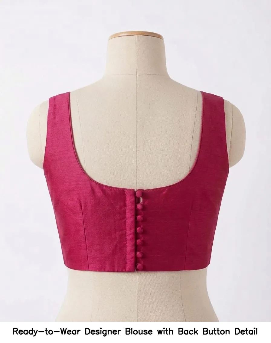 Ready-to-Wear Designer Blouse with Back Button Detail 2