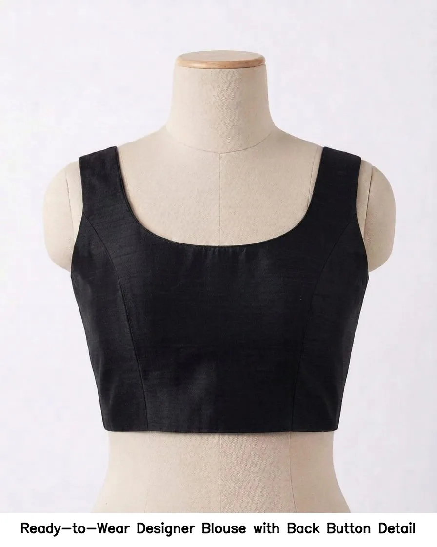 Ready-to-Wear Designer Blouse with Back Button Detail 4