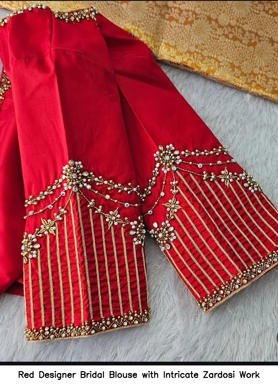 Red Designer Bridal Blouse with Intricate Zardosi Work 3