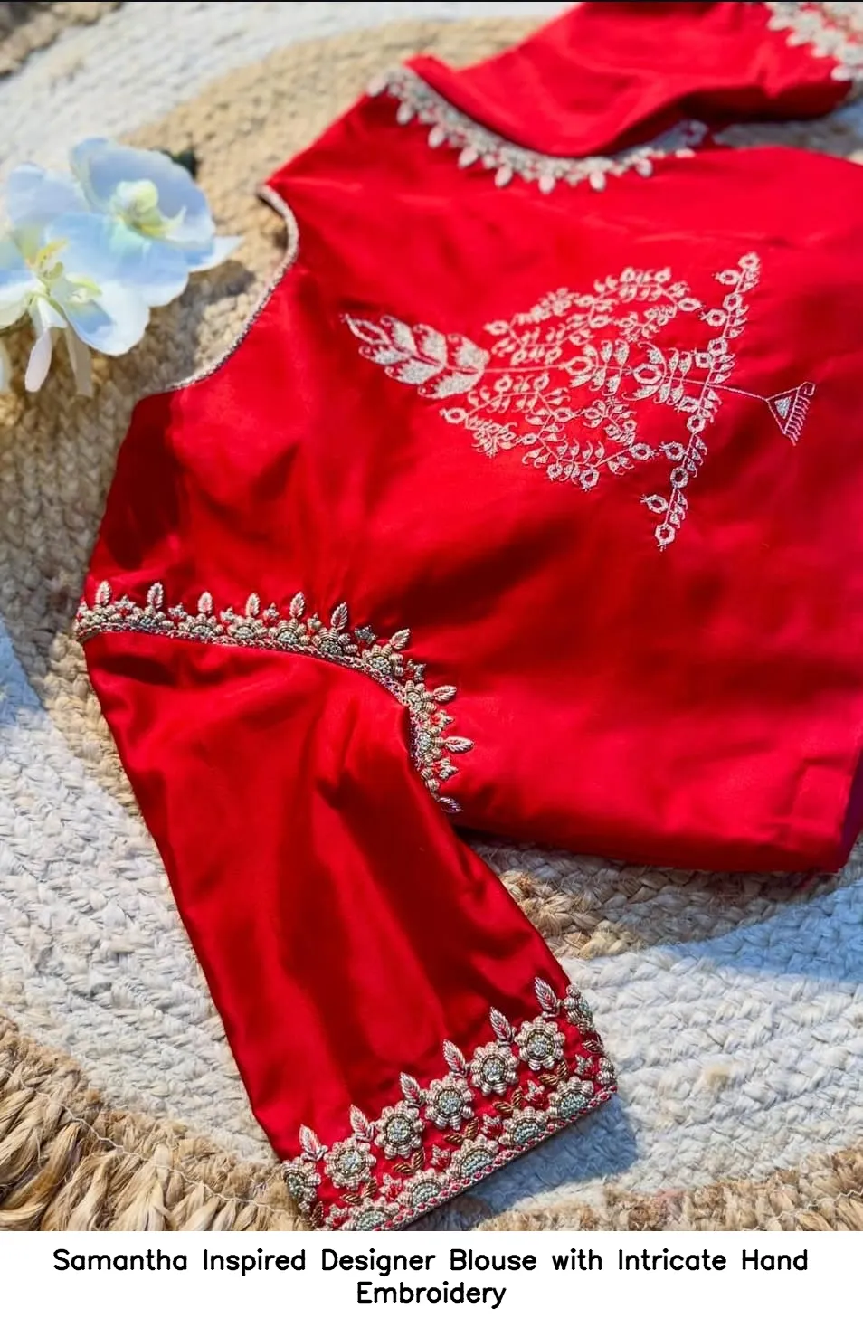 Samantha Inspired Designer Blouse with Intricate Hand Embroidery 2