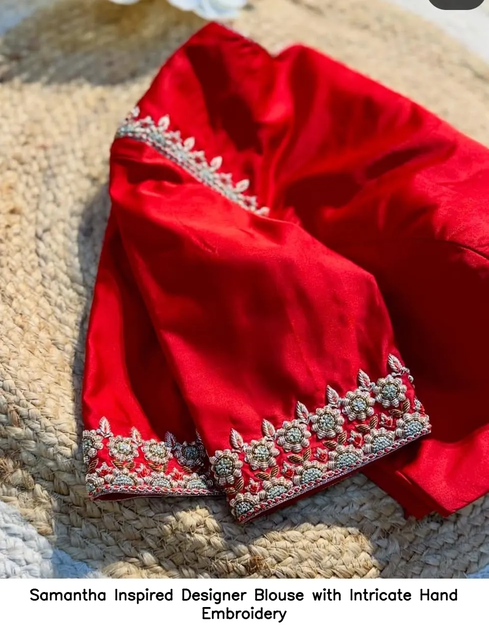 Samantha Inspired Designer Blouse with Intricate Hand Embroidery 3